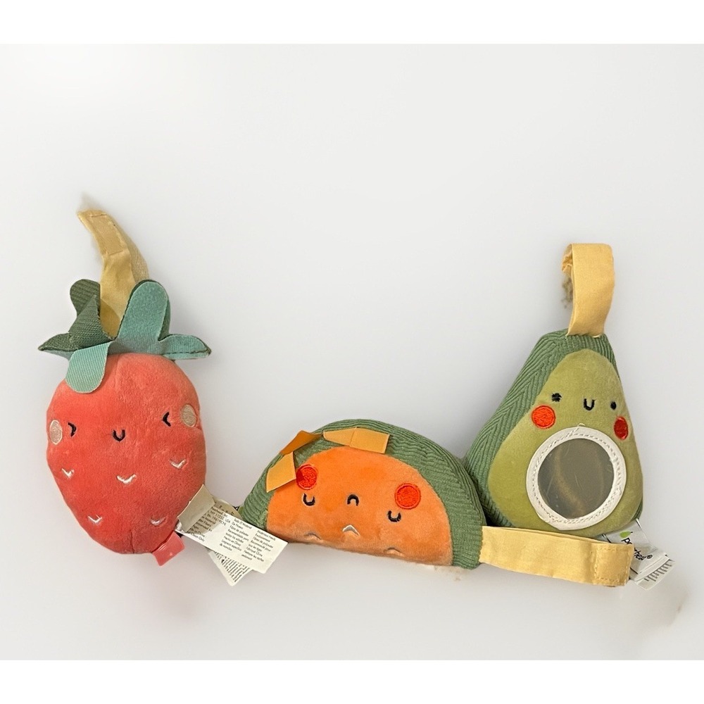 Pearhead Plush Watermelon Strawberry Avocado Stuffed Baby Toys Lot Of 3 Mirror